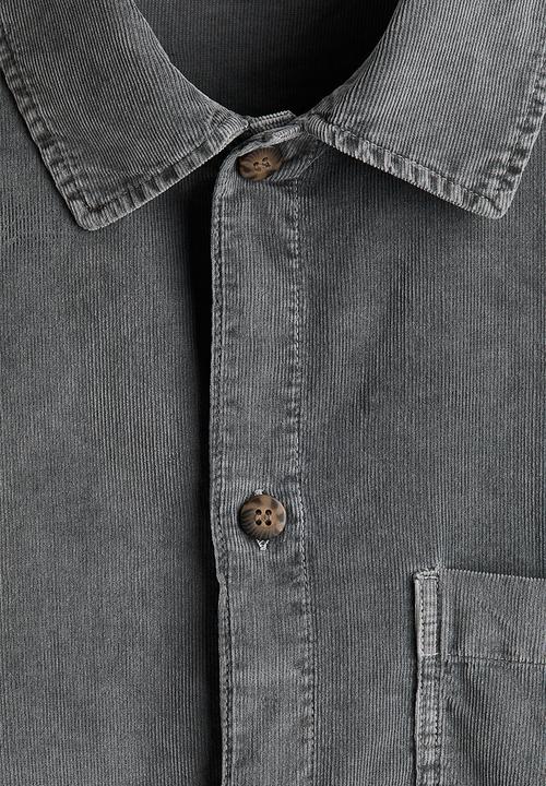 H&M - Relaxed fit boxy corduroy shirt - grey