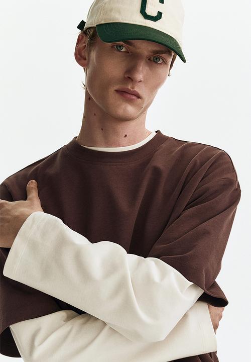 H&M - Loose fit boxy-style t-shirt - dark brown