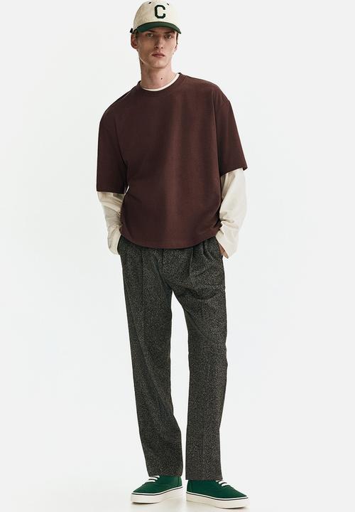 H&M - Loose fit boxy-style t-shirt - dark brown