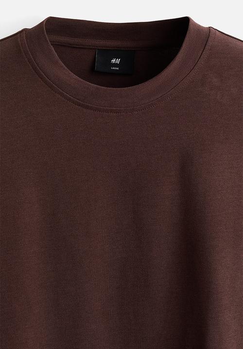 H&M - Loose fit boxy-style t-shirt - dark brown