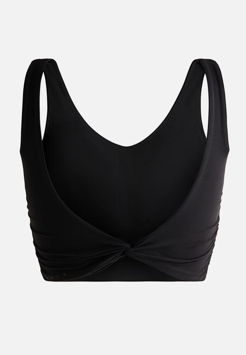 H&M - Twist-detail vest top with softmove - black