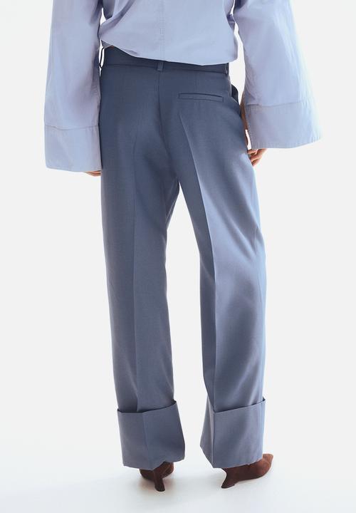 H&M - Tailored twill trousers - dusty blue