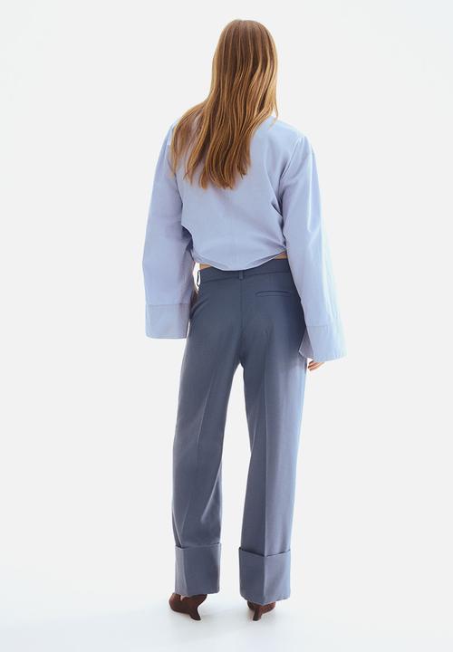 H&M - Tailored twill trousers - dusty blue