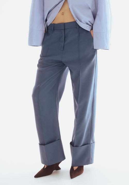 H&M - Tailored twill trousers - dusty blue