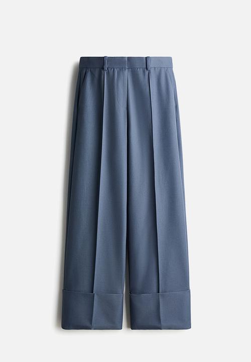 H&M - Tailored twill trousers - dusty blue