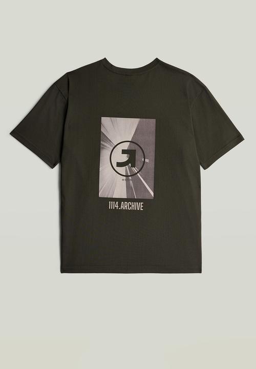 G-STAR - Back print relaxed r t - Asfalt Base