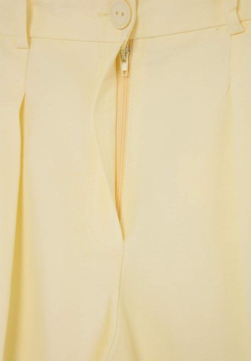 Trendyol - Wardrobe Essentials Cropped Wide-Leg Trousers - Light Yellow