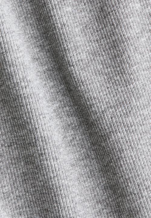 H&M - Ribbed scoop-neck t-shirt - grey marl