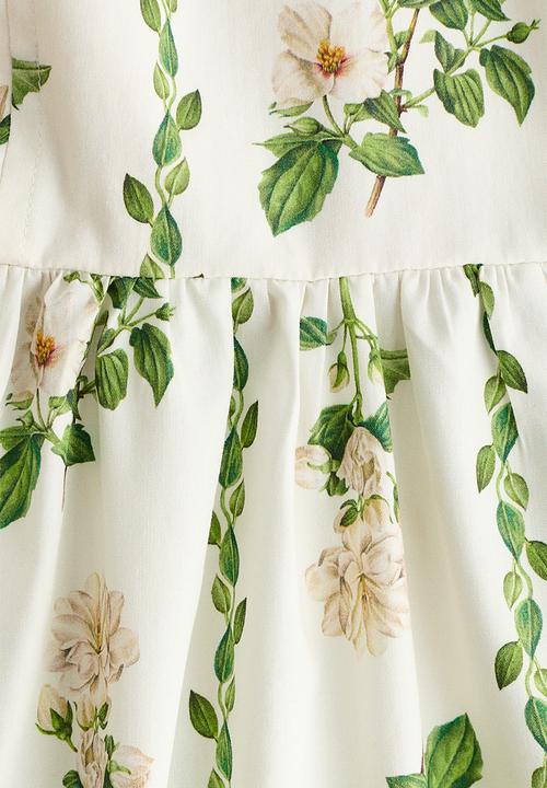 H&M - Flared-skirt strappy dress - white/floral