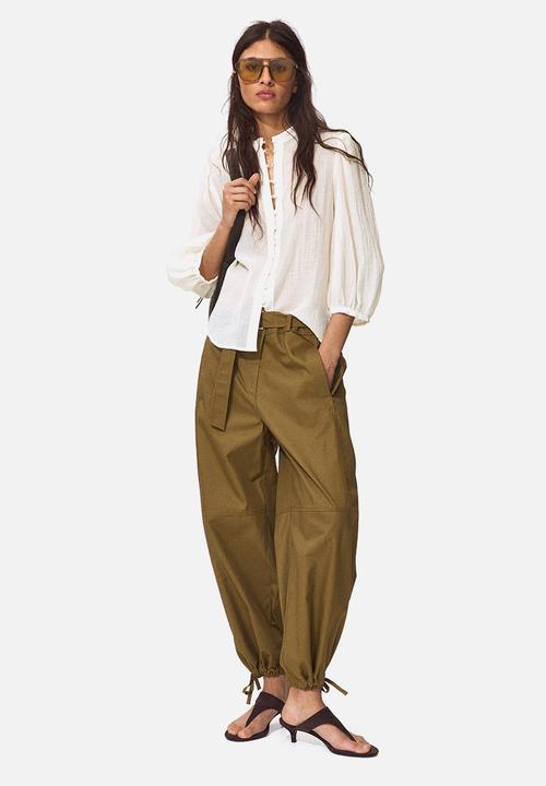 H&M - Balloon-sleeved blouse - white