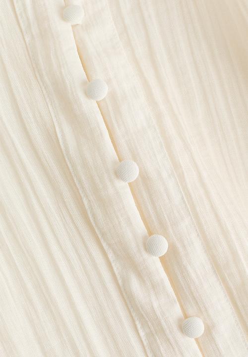 H&M - Balloon-sleeved blouse - white