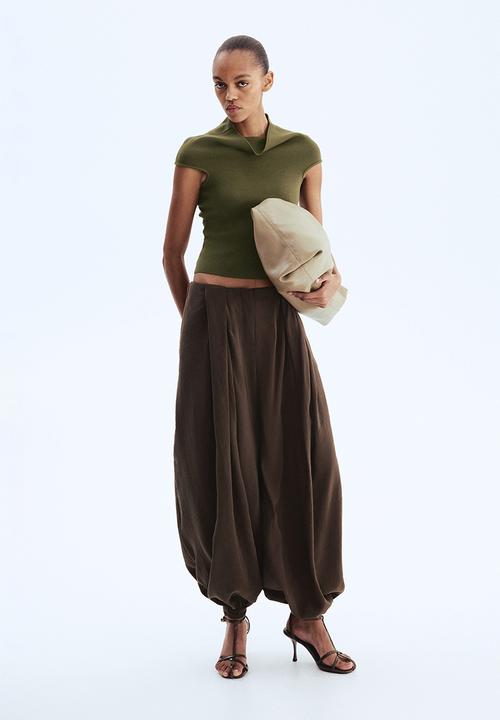 H&M - Turtleneck top - dark khaki green
