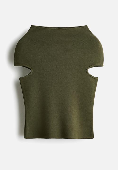 H&M - Turtleneck top - dark khaki green