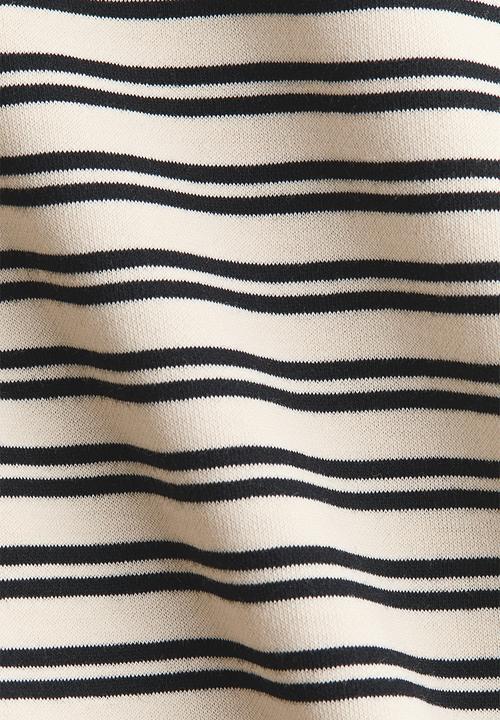 H&M - Cotton t-shirt - light beige/black striped