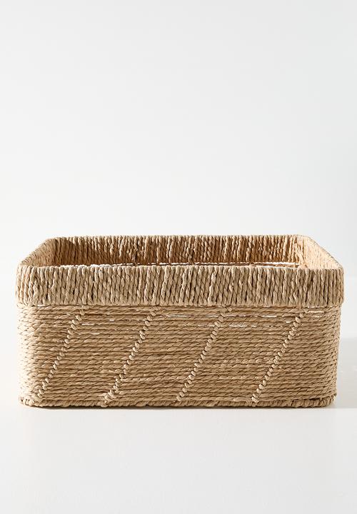 Pop Candy - Woven storage basket with grown-on handles - neutral
