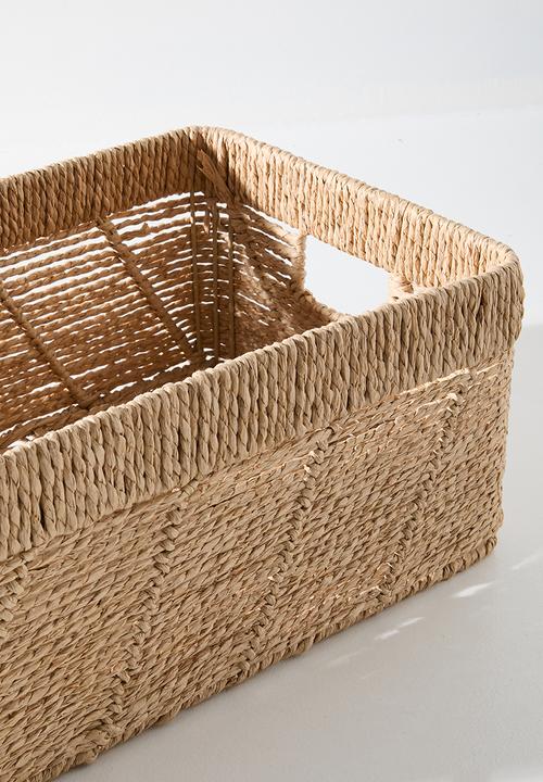 Pop Candy - Woven storage basket with grown-on handles - neutral