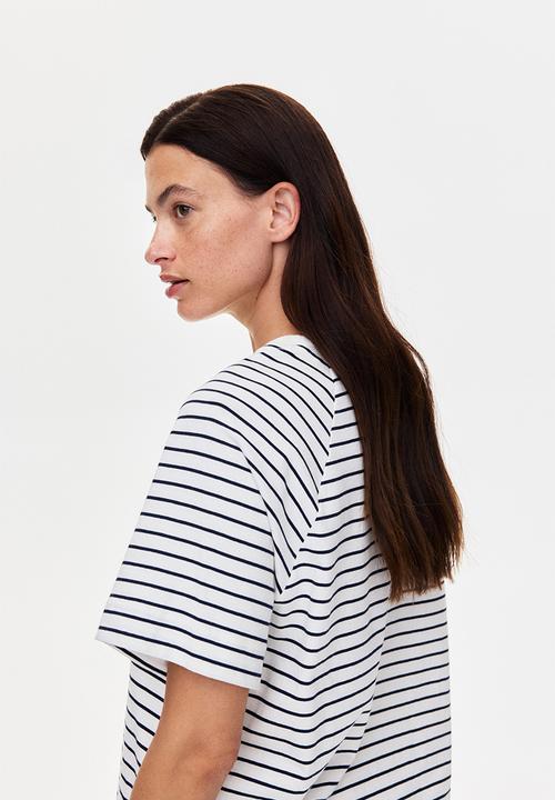 H&M - Mama before & after nursing T-shirt - white/navy blue striped