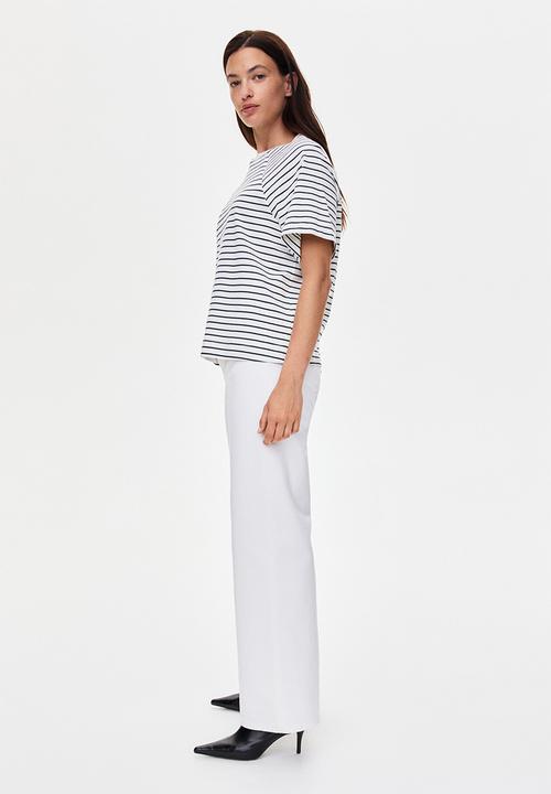 H&M - Mama before & after nursing T-shirt - white/navy blue striped