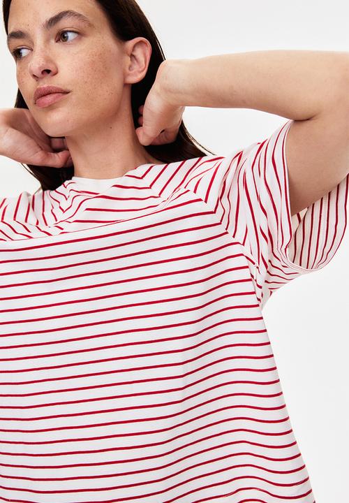 H&M - Mama before & after nursing T-shirt - white/red striped