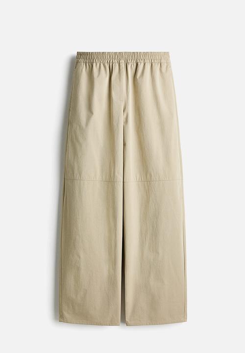 H&M - Barrel-leg twill trousers - beige