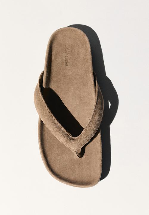 H&M - Footbed flip-flops - mustard yellow