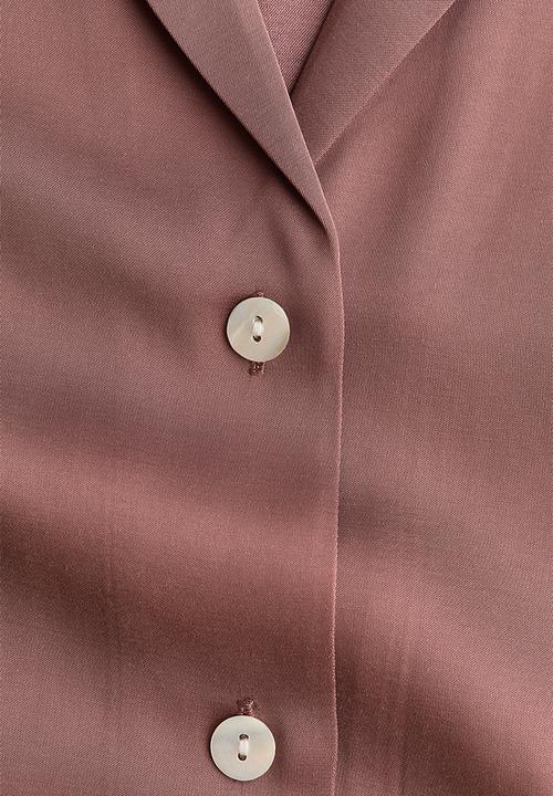 H&M - Satin resort shirt - dark dusty pink