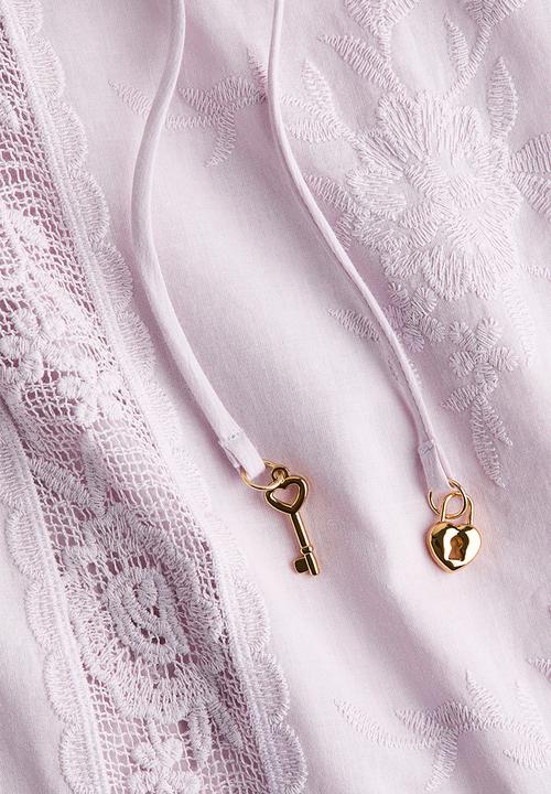 H&M - Lace-inset tunic dress - lilac