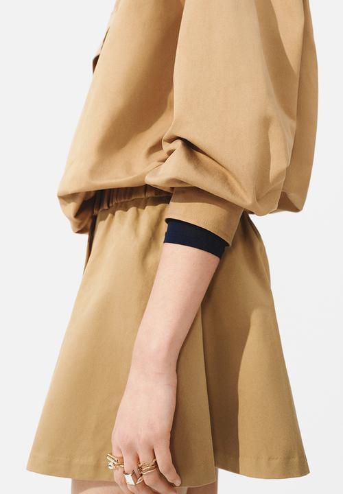 H&M - Flared mini skirt - dark beige