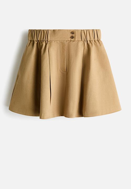 H&M - Flared mini skirt - dark beige
