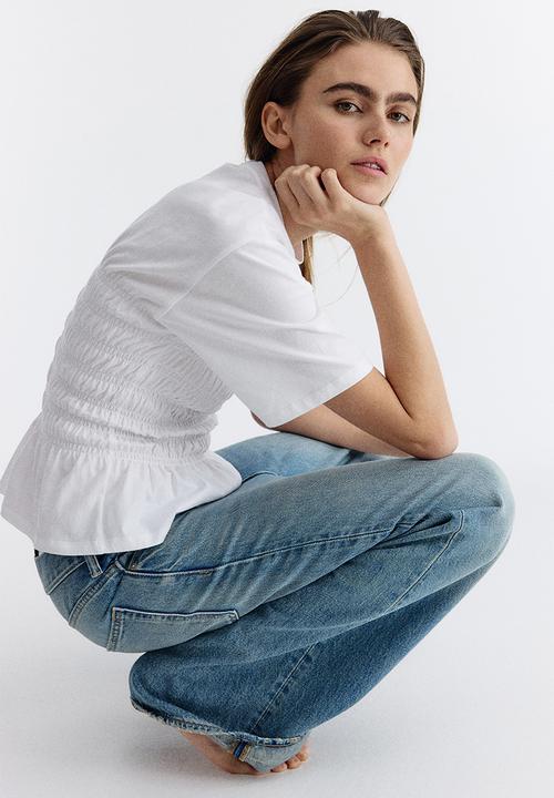 H&M - Smocked t-shirt - white