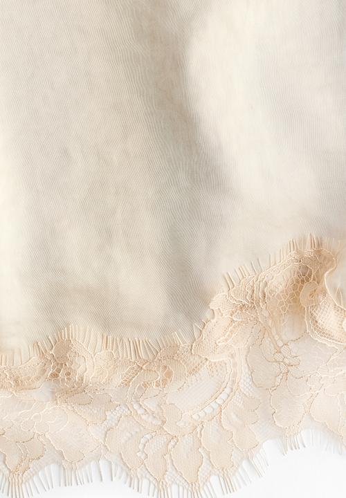 H&M - Lace-trimmed slip dress - cream