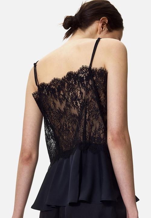 H&M - Lace strappy top - black