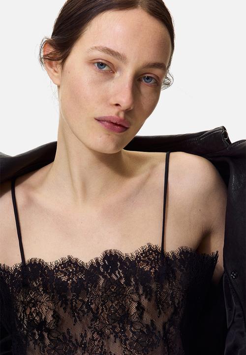 H&M - Lace strappy top - black