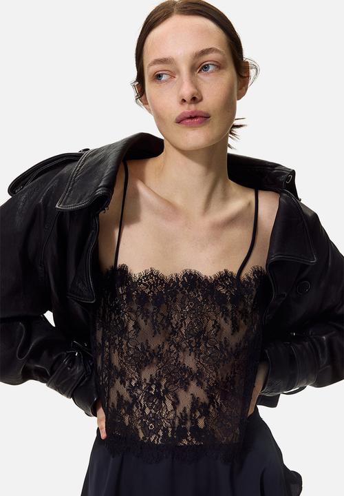 H&M - Lace strappy top - black