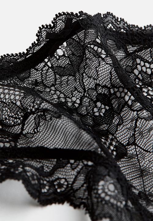 H&M - 2-pack lace brazilian briefs - black