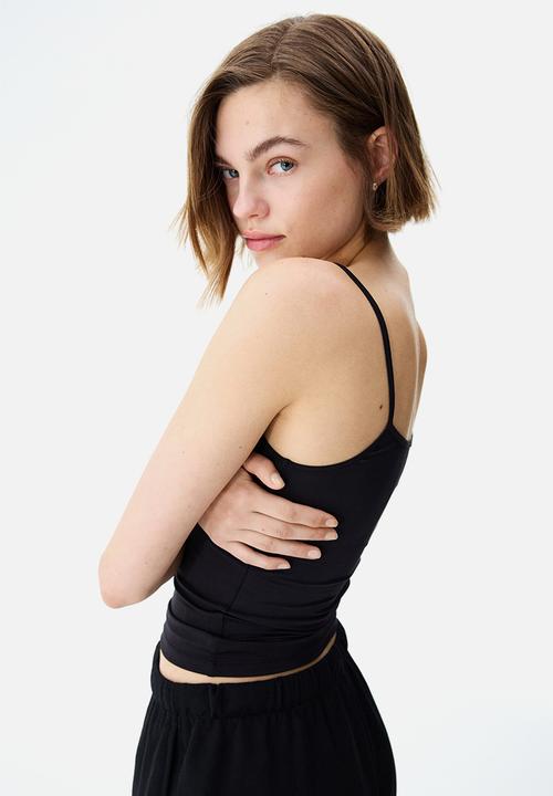 H&M - Jersey strappy top - black