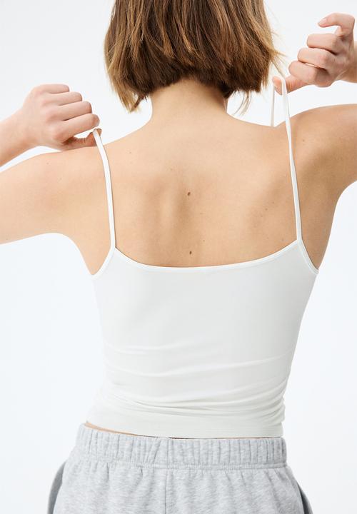 H&M - Jersey strappy top - white