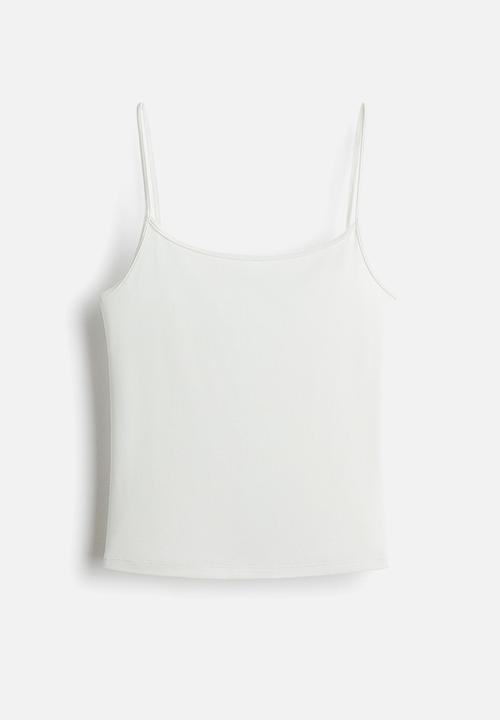 H&M - Jersey strappy top - white