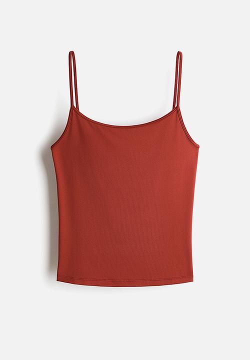 H&M - Jersey strappy top - dark orange