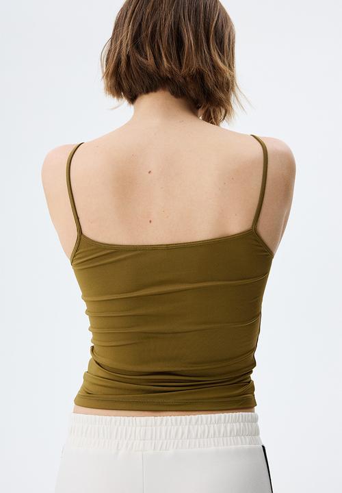 H&M - Jersey strappy top - golden olive