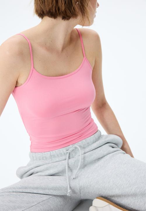 H&M - Jersey strappy top - pink
