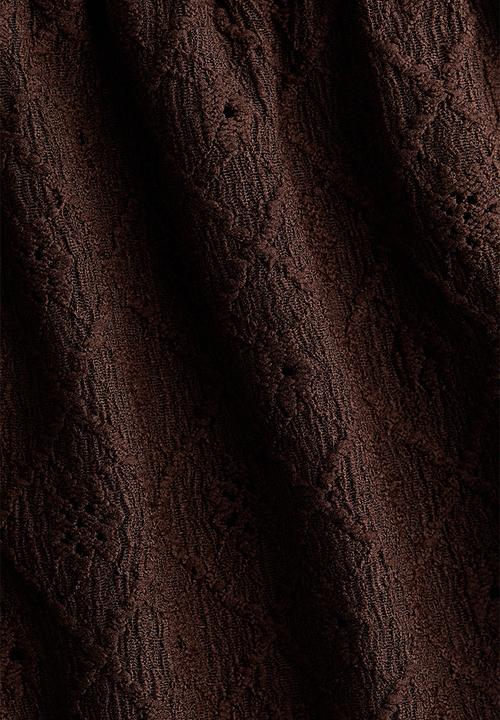 H&M - Pointelle jersey blouse - dark brown