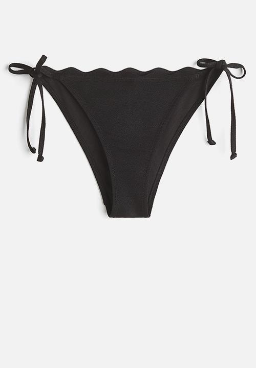 H&M - Cheeky tie tanga bikini bottoms - black