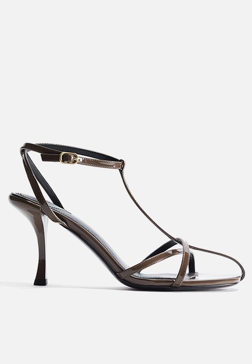 H&M - Heeled strappy sandals - dark khaki green