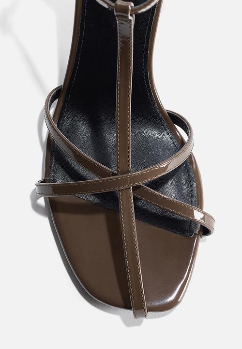 H&M - Heeled strappy sandals - dark khaki green