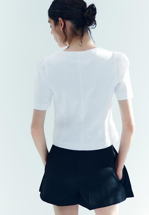 H&M - Scoop-neck blouse - white