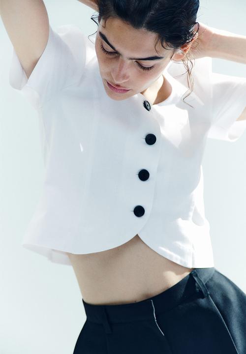H&M - Scoop-neck blouse - white