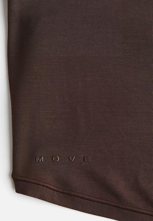 H&M - Cropped long-sleeved yoga top - warm brown