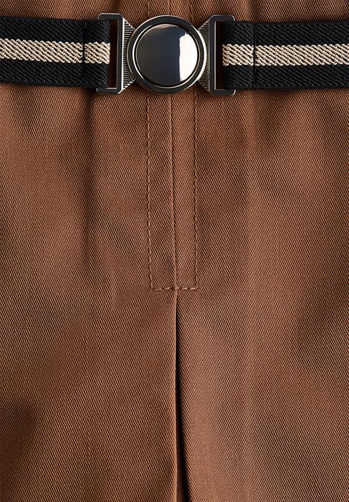 H&M - Belted twill skort - brown