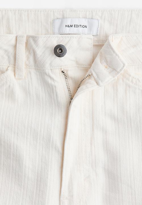 H&M - Barrel leg regular waist jeans - cream